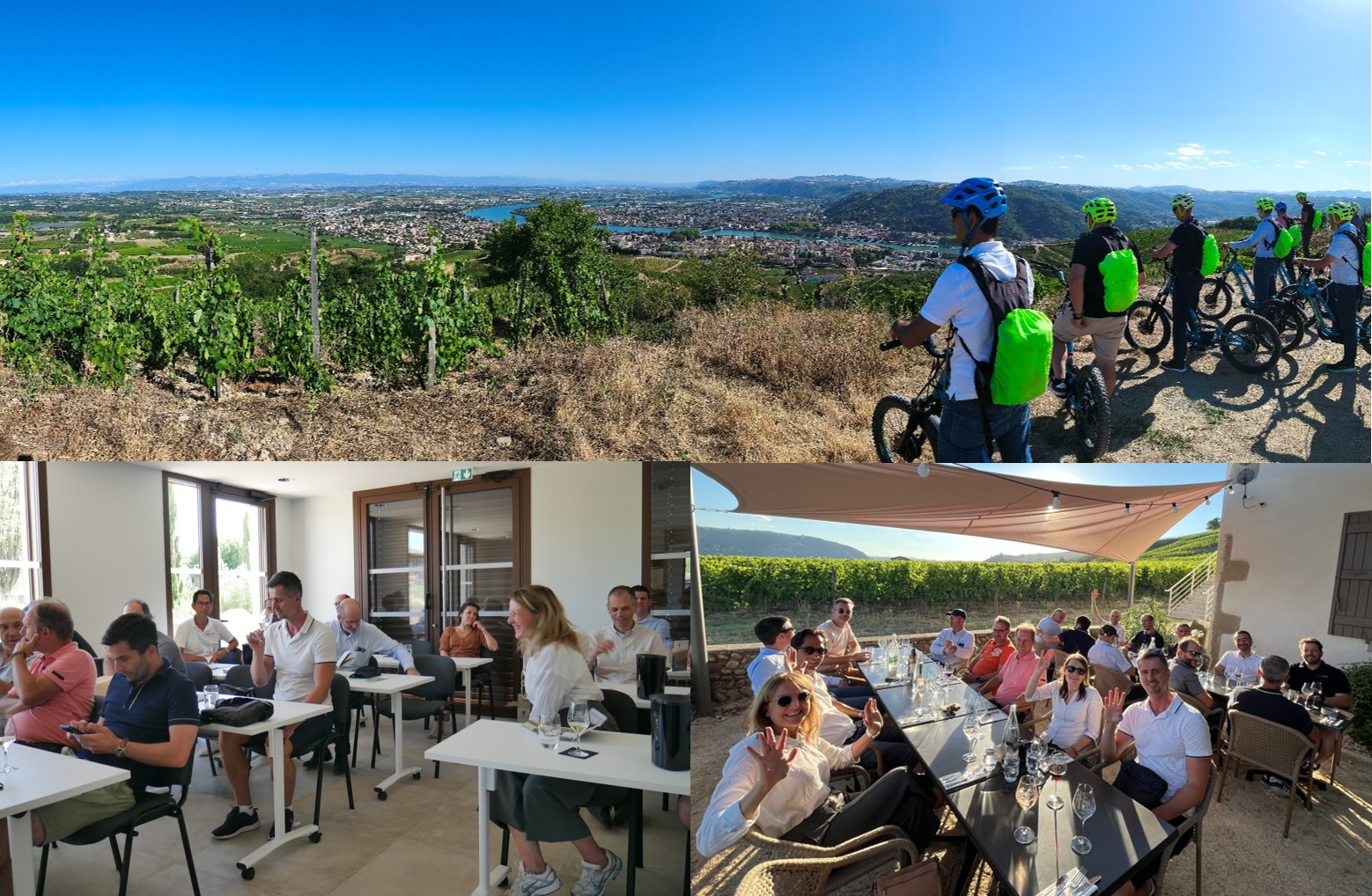 Nos équipes commerciales ont vécu un séminaire riche en échanges, suivi d’une balade en trottinette dans les vignobles de l’Hermitage et d’une dégustation à la Cave de Tain.